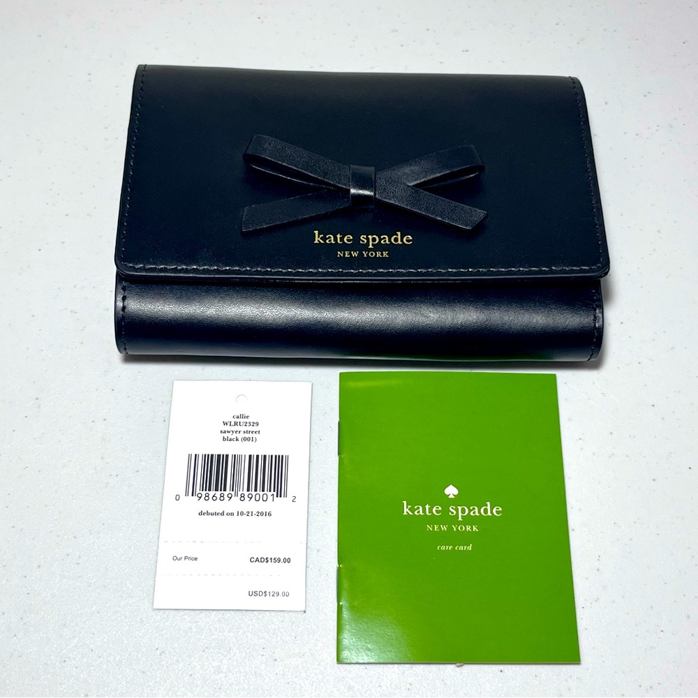NWT Kate Spade Black Sawyer Street Callie Clutch Wallet